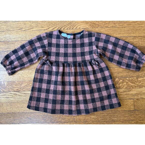 Zara Girls' Checked Flannel Dress Size 18-24 Months - Picture 1 of 4